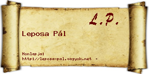 Leposa Pál névjegykártya